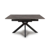 Logan 1.4M Black & Brown Sintered Stone Extending Dining Table - Pendle Village Furniture